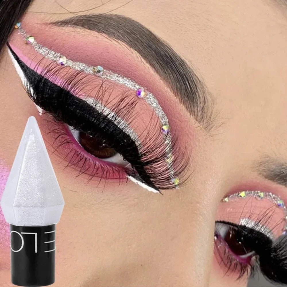 Diamond Shiny Eye Liners Eyeshadow Waterproof Silver Rose Gold Color Glitter Sequins Eyeliner Eye Shadow Makeup Beauty Cosmetics