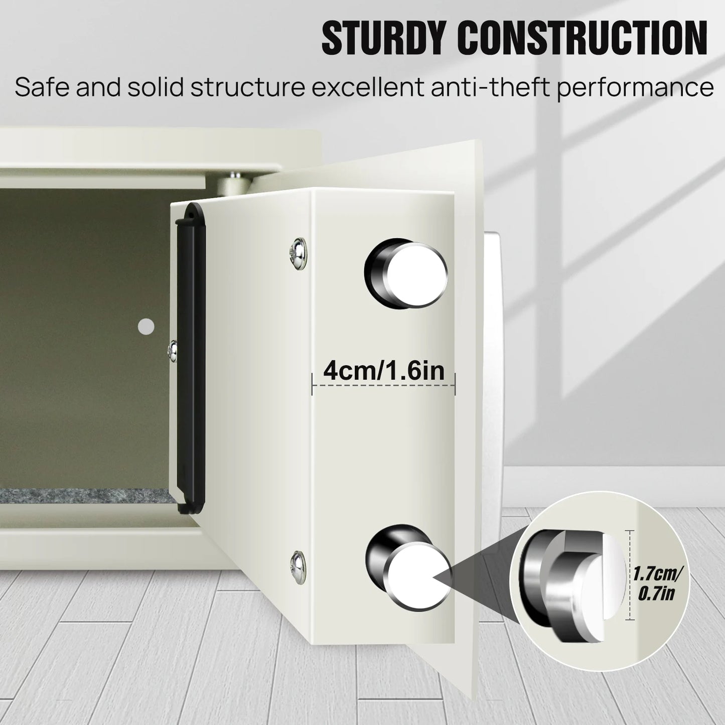 Safe Box for Home, Office. Secured Digital Code Safe with 2 Emergency Keys. Storage - 16L