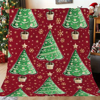 Festive Christmas Blanket with Reindeer & Snowman