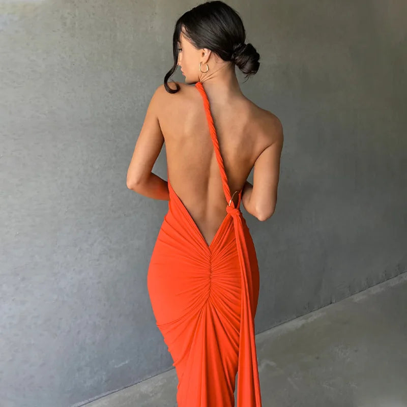 One Shoulder Sleeveless Backless Dress. Dresses For Women Club, Birthday Party, Evening Prom. from Neon y2k.