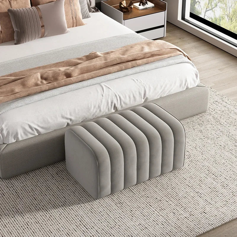 Luxury Velvet Bench - Nordic Footrest End of Bed Low Stool