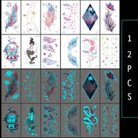 Luminous Temporary Tattoos Stickers UV Glow Fluorescent in the Dark For Body Face Tattoo Stickers Party Accessorie Props