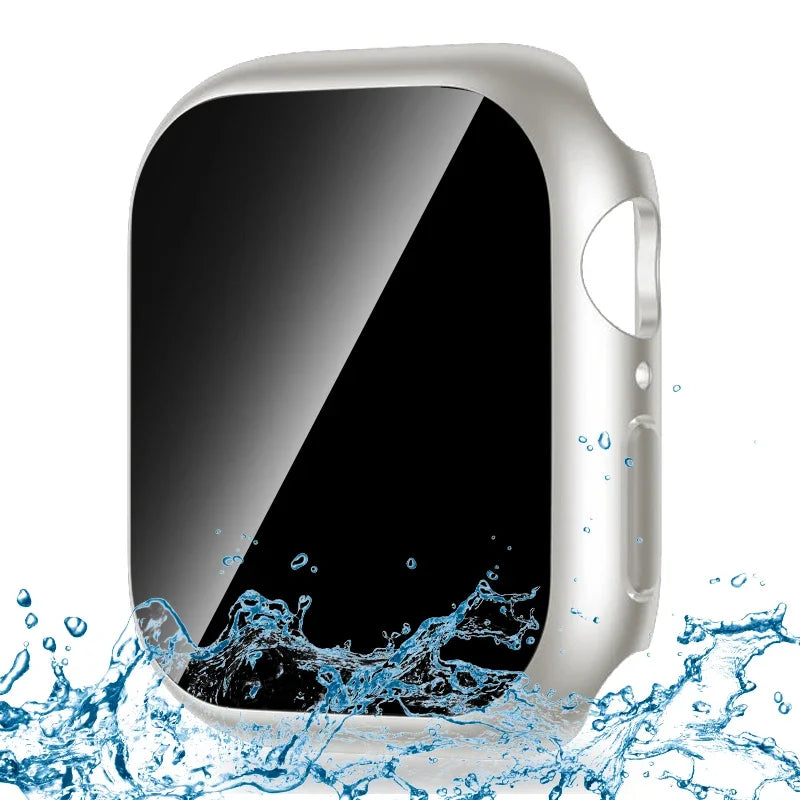 Privacy Tempered Glass+Case For Apple Watch Cover 40mm 41mm 44mm 45mm Anti-Peeping Screen Protector For iWatch 9 8 7 6 5 4 SE
