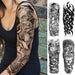 Dark Style Thorns Large Full Arm Sleeve Waterproof Temporary Tattoo Sticker Lion Rose Flower Hand Fake Tatoo Body Art Men Women