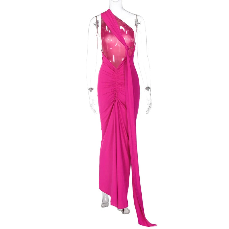 One Shoulder Sleeveless Backless Dress. Dresses For Women Club, Birthday Party, Evening Prom. from Neon y2k.