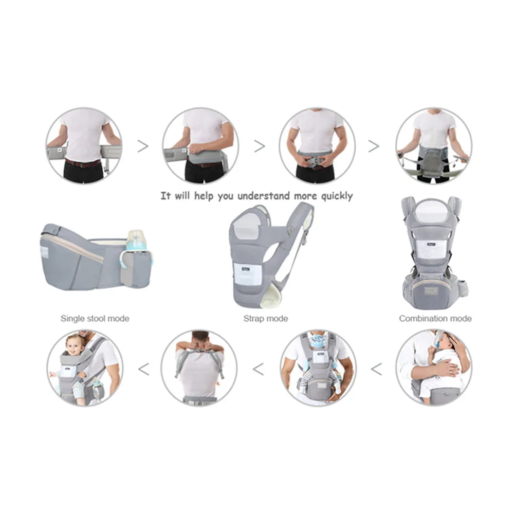 ErgoCarry Pro — Ergonomic Baby Carrier & Hip Seat