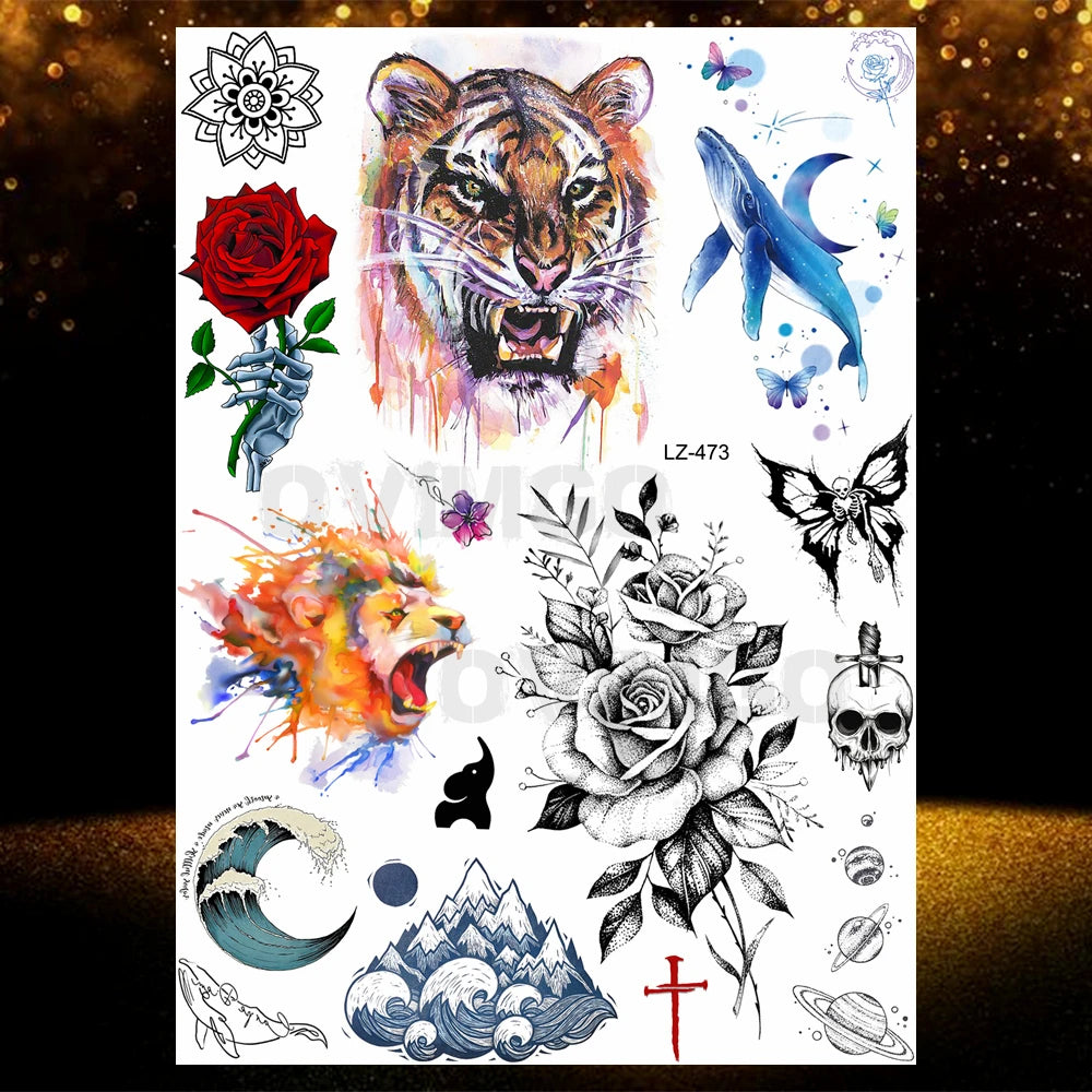 Chicano Bandit Mexico Temporary Tattoos For Men Women Fake Car Nun Tattoo religion Stickers Realistic Back Waterproof Tatoos