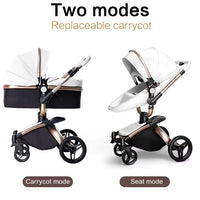 High Landscape Stroller Baby 4 in 1 Shock Absorbent Bidirectional Sitting and Lying Folding