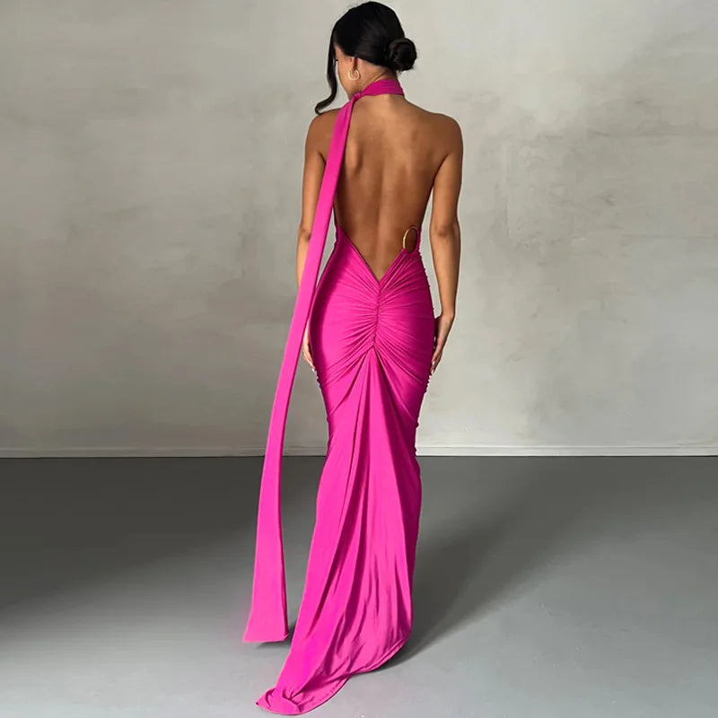 One Shoulder Sleeveless Backless Dress. Dresses For Women Club, Birthday Party, Evening Prom. from Neon y2k.