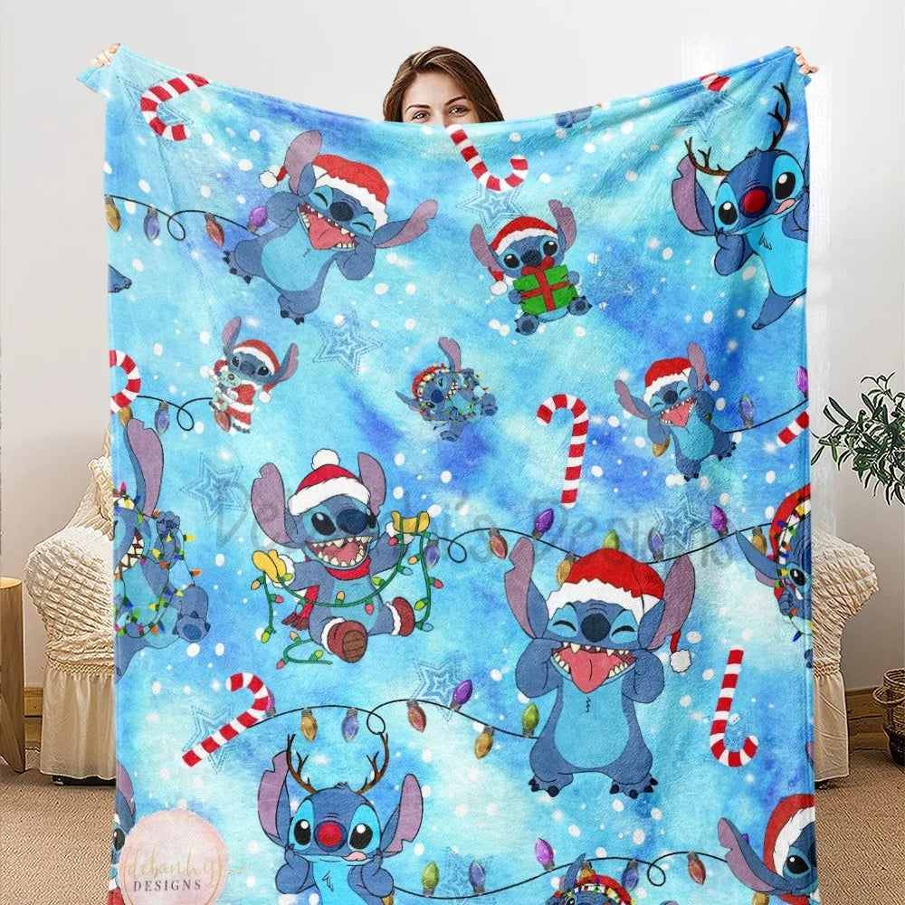 Disney Stitch Christmas Coral Fleece Blanket