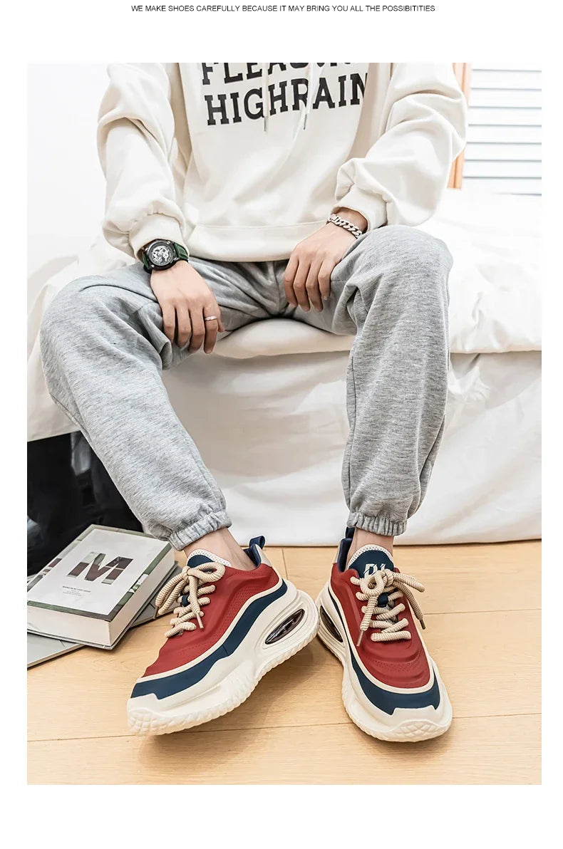 New Platform Vulcanized Sneakers Men Street Style Casual Shoes For Men Punk Chunky Social Men's Sneakers Korean 2025 Large Size