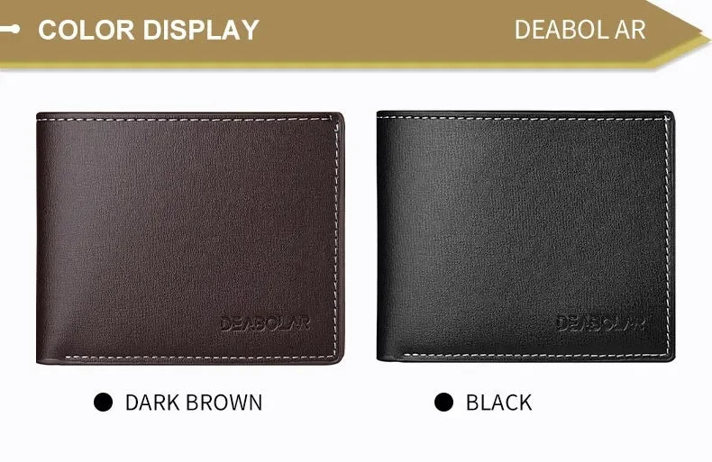 Leather Men Short Wallet Thin Style Folding Young Men Credit Card Holder Wallet