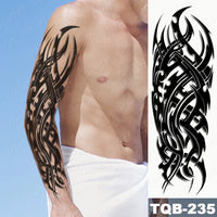 Dark Style Thorns Large Full Arm Sleeve Waterproof Temporary Tattoo Sticker Lion Rose Flower Hand Fake Tatoo Body Art Men Women