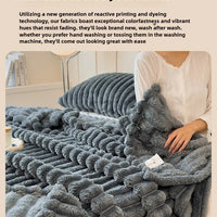Striped Flannel Blanket – Cozy Bed Sheet & Sofa Throw
