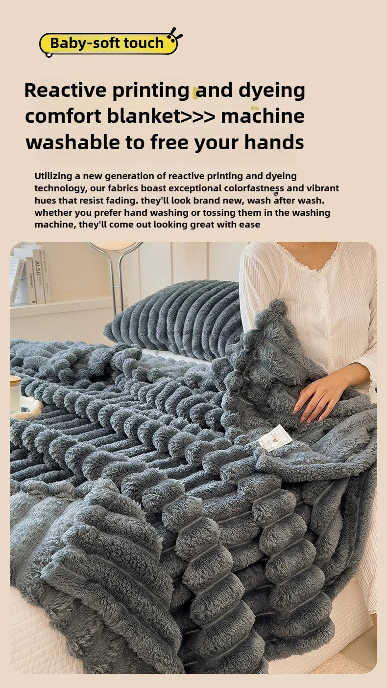 Striped Flannel Blanket – Cozy Bed Sheet & Sofa Throw