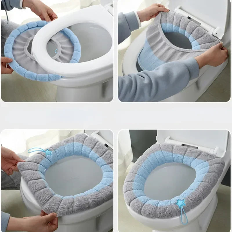 Winter toilet seat cushions bathroom toilet seat cushions handle thicker soft washers with toilet seat insulation accessories WAREHOUSE SHOP