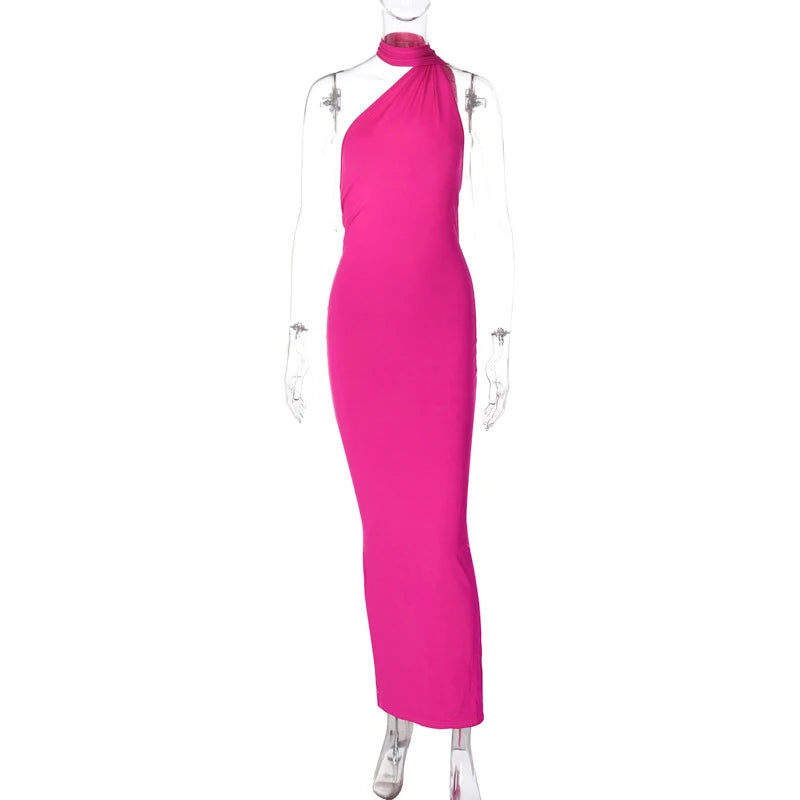 One Shoulder Sleeveless Backless Dress. Dresses For Women Club, Birthday Party, Evening Prom. from Neon y2k.