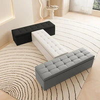 Leather Fitting Room Bench & Footstool — Boutique Storage Shoe Stool