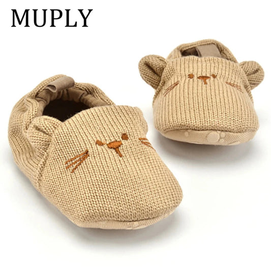 Adorable Infant Slippers Toddler Baby Boy Girl Knit Crib Shoes Cute Cartoon Anti-slip Prewalker Baby Slippers WAREHOUSE SHOP