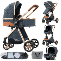 Baby Stroller 3-in-1 Lightweight stroller Travel System Multifunctional Pram with Aluminum Frame Compact Stroller for Newborn