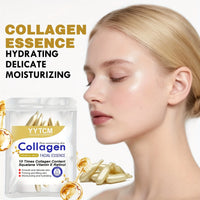 Collagen Firming Capsule Essence, Moisturizing and Hydrating for Smooth Skin, Contains Plant-Based Squalane, Retinol, and Vitamin E Deep Hydration Essence (0.4Gx30 Capsules)/Bag-1 Bag
