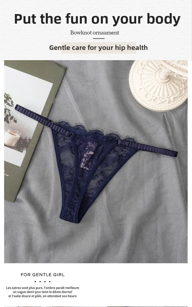 Women'S Sexy Lace Up Cut Out Thong Breathable Underwear for Women Thong Underwear