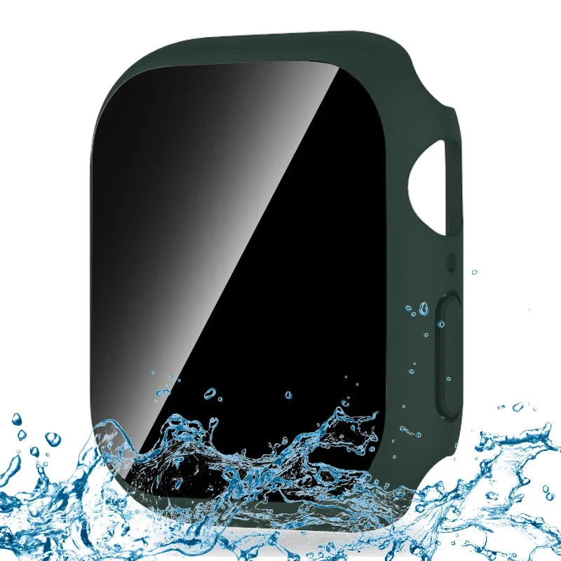 Privacy Tempered Glass+Case For Apple Watch Cover 40mm 41mm 44mm 45mm Anti-Peeping Screen Protector For iWatch 9 8 7 6 5 4 SE