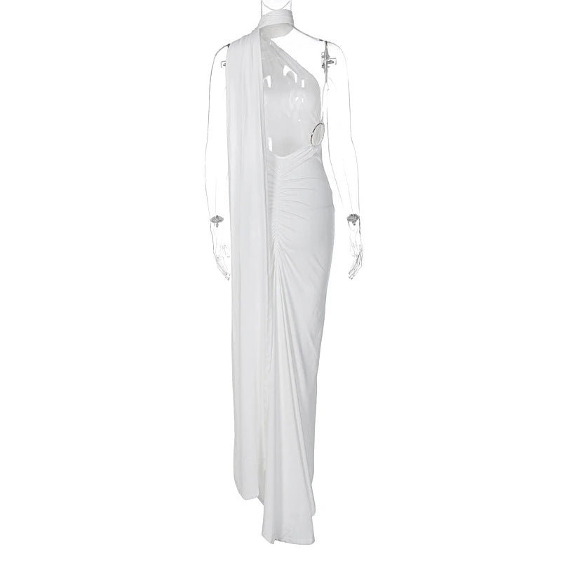 One Shoulder Sleeveless Backless Dress. Dresses For Women Club, Birthday Party, Evening Prom. from Neon y2k.