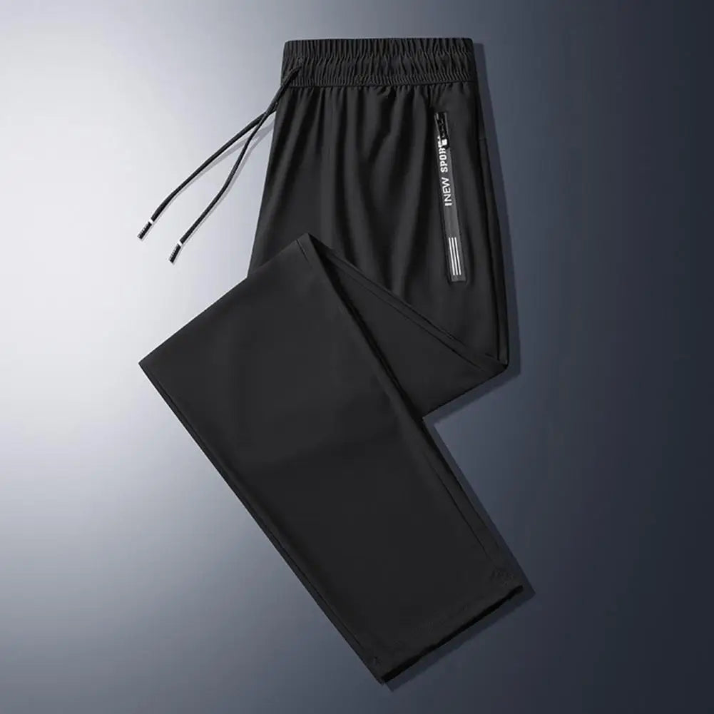 Men Pants Summer Trousers for Men Men's Quick-drying Ice Silk Sport Pants with Zipper Pockets Drawstring for Men for Running