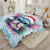 Disney Stitch Christmas Blanket — Soft Warm Festive Kids Gift