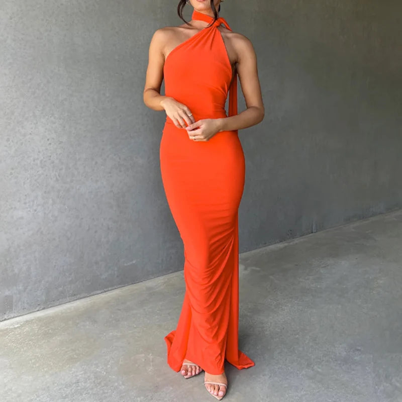 One Shoulder Sleeveless Backless Dress. Dresses For Women Club, Birthday Party, Evening Prom. from Neon y2k.