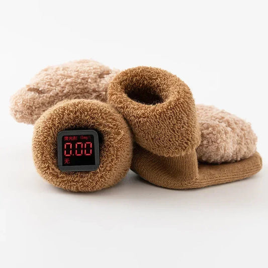 New Cute Cartoon Bear Baby Socks For Boys Girls Winter Soft Cotton Anti Slip Solid Newborn Toddler Sock Kids Thicken Socken WAREHOUSE SHOP