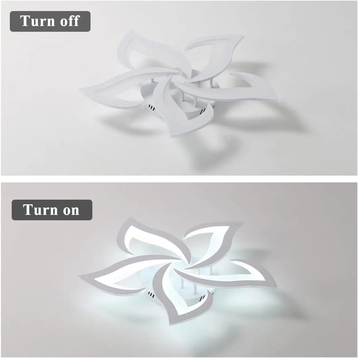 LED Ceiling Light,Modern Ceiling Lamp 60W 4500LM，Modern Petal Ceiling Light Fixture for Living Room Kitchen Bathroom Bedroom