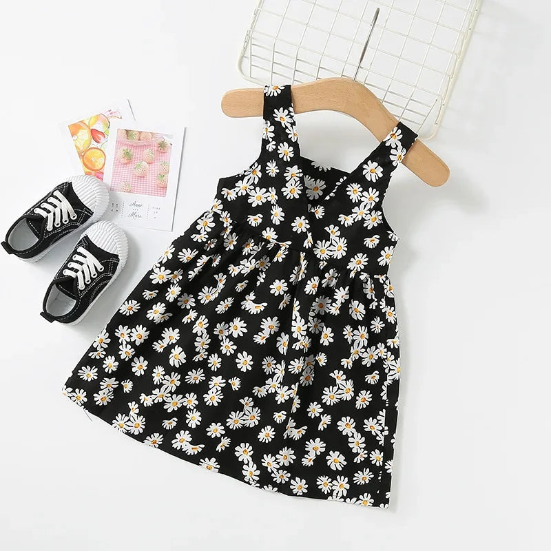 Girls Casual Dresses Little Daisy Printed Slip Sleeveless Dress Kids Dresses for Girls 2 To 6 Years Flower Girl Dresses Weddings