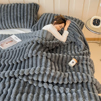 Striped Flannel Blanket – Cozy Bed Sheet & Sofa Throw