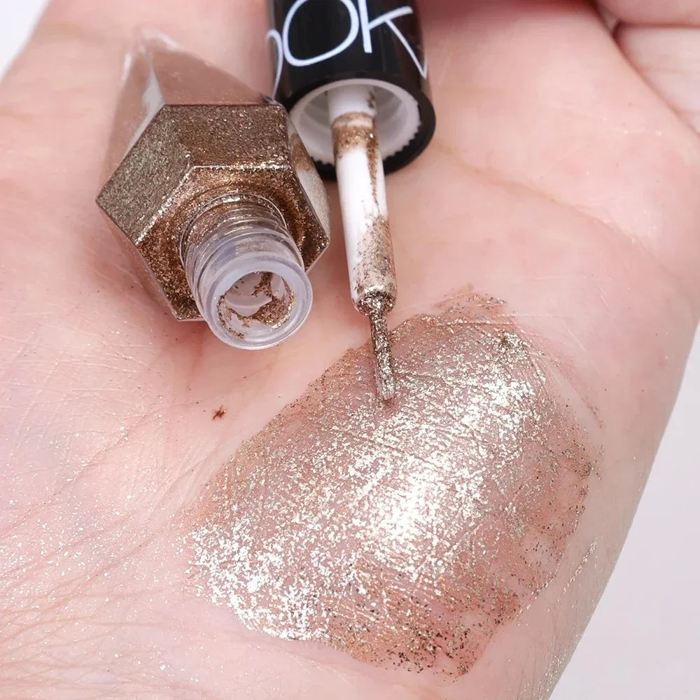 Diamond Shiny Eye Liners Eyeshadow Waterproof Silver Rose Gold Color Glitter Sequins Eyeliner Eye Shadow Makeup Beauty Cosmetics