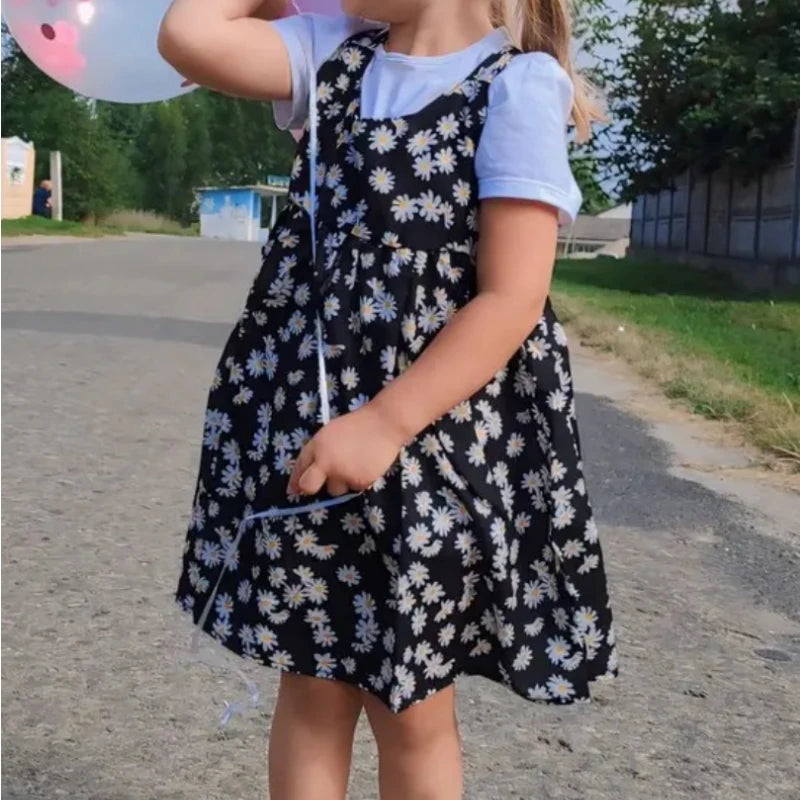 Girls Casual Dresses Little Daisy Printed Slip Sleeveless Dress Kids Dresses for Girls 2 To 6 Years Flower Girl Dresses Weddings