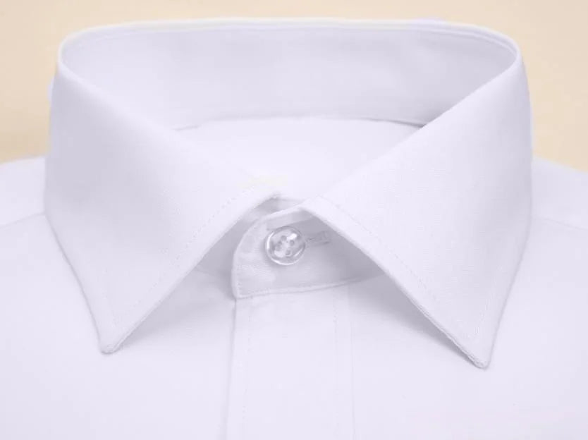 New Men Formal Shirt Long Sleeve Office Solid Color Anti-Wrinkle Fashion Business Pocket White Social Pocket Shirts 5XL 6XL 7XL