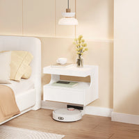 Floating Bedside Wall Shelf — 1 Drawer & Open Storage Modern Design