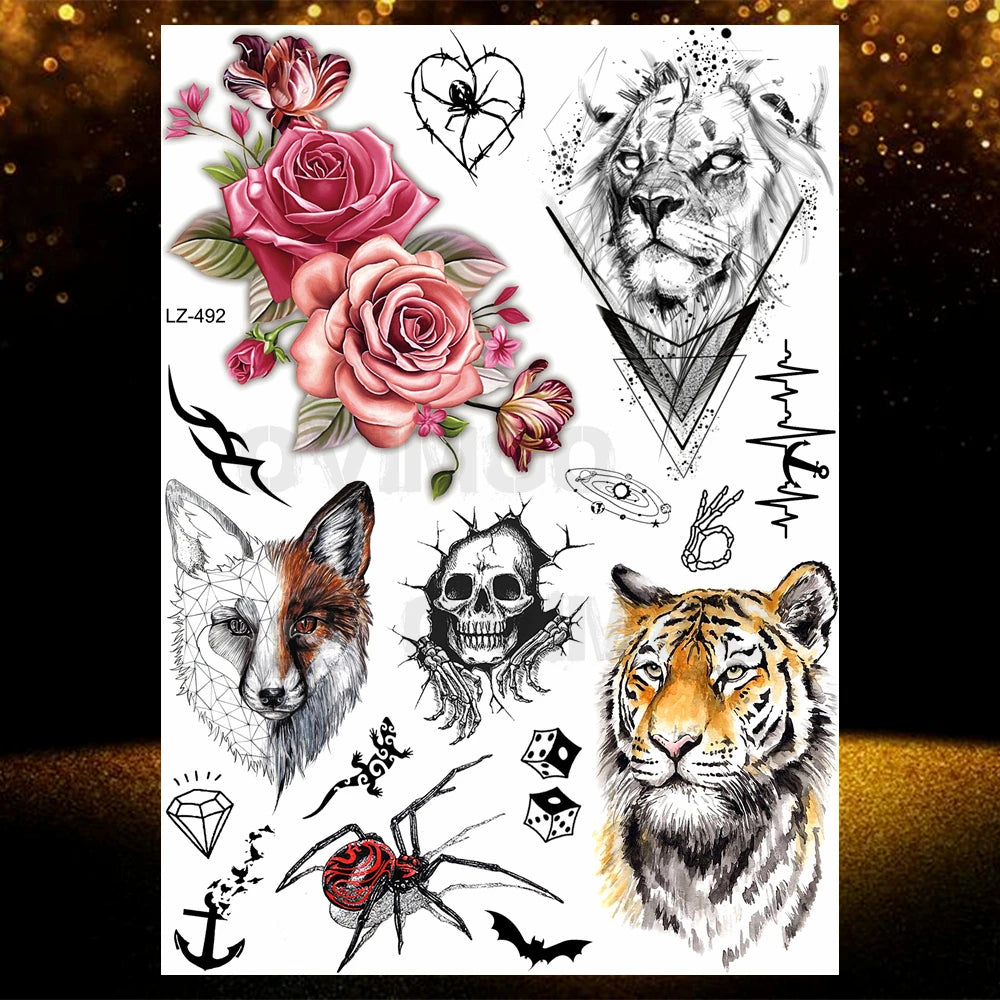 Chicano Bandit Mexico Temporary Tattoos For Men Women Fake Car Nun Tattoo religion Stickers Realistic Back Waterproof Tatoos