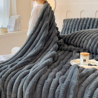 Striped Flannel Blanket – Cozy Bed Sheet & Sofa Throw