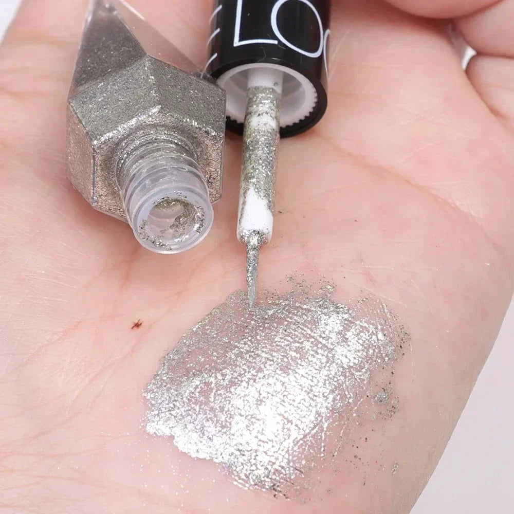 Diamond Shiny Eye Liners Eyeshadow Waterproof Silver Rose Gold Color Glitter Sequins Eyeliner Eye Shadow Makeup Beauty Cosmetics