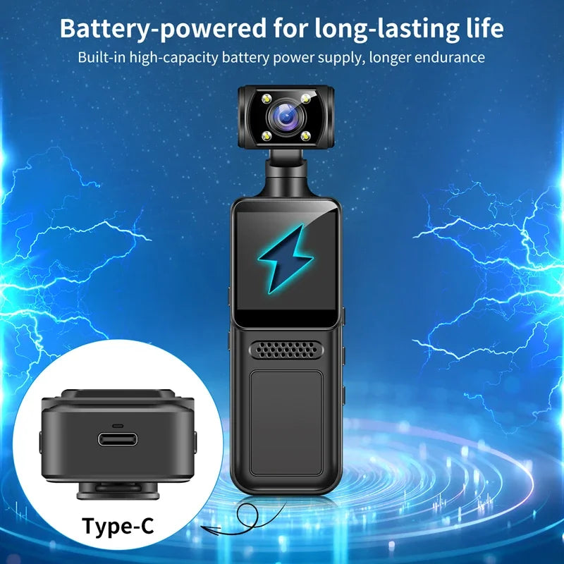4K HD Handheld Xiaomi Pocket Camera.  180° Rotating, Mini Portable Camera, Wearable Night Vision Outdoor Sports Camera.