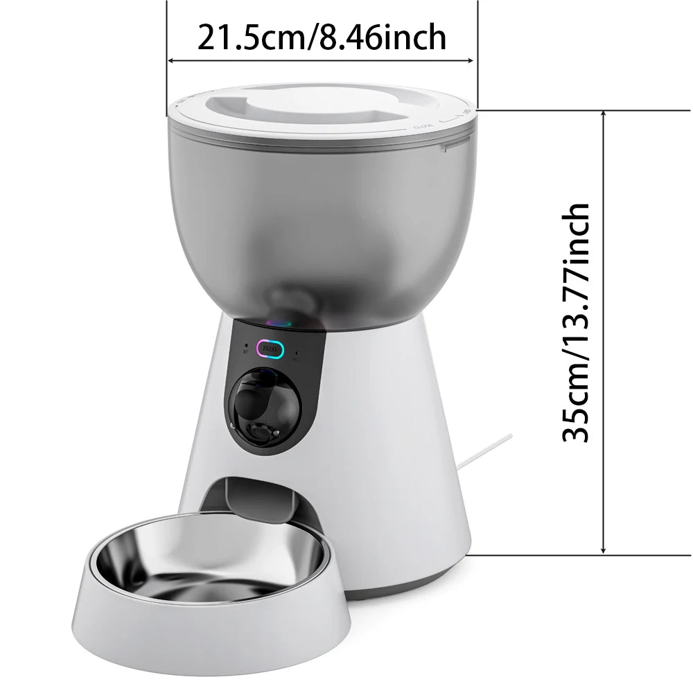 Smart Automatic Pet Feeder with Camera - 4L WiFi App Control for Cats & Dogs