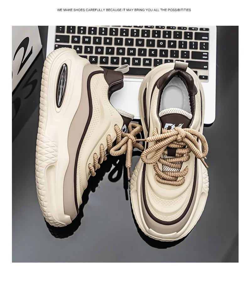 New Platform Vulcanized Sneakers Men Street Style Casual Shoes For Men Punk Chunky Social Men's Sneakers Korean 2025 Large Size