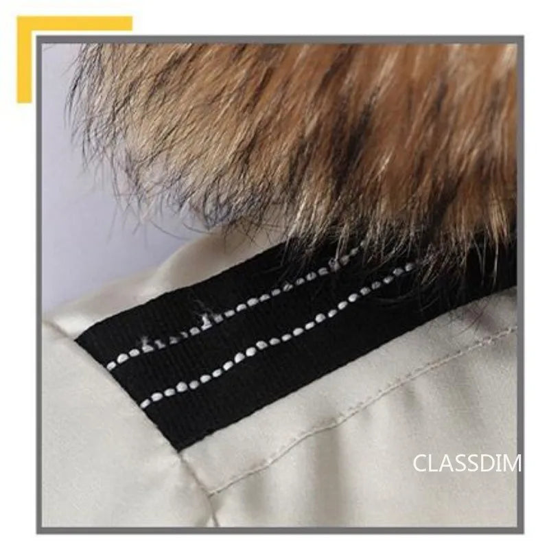 Duck Down winter Coats, Hooded Fur Collar, Casual Long Puffer Jackets Quality for Men