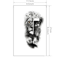 1 Sheet Lion Cross Tattoo Sticker Waterproof Lasting Temporary Tattoo