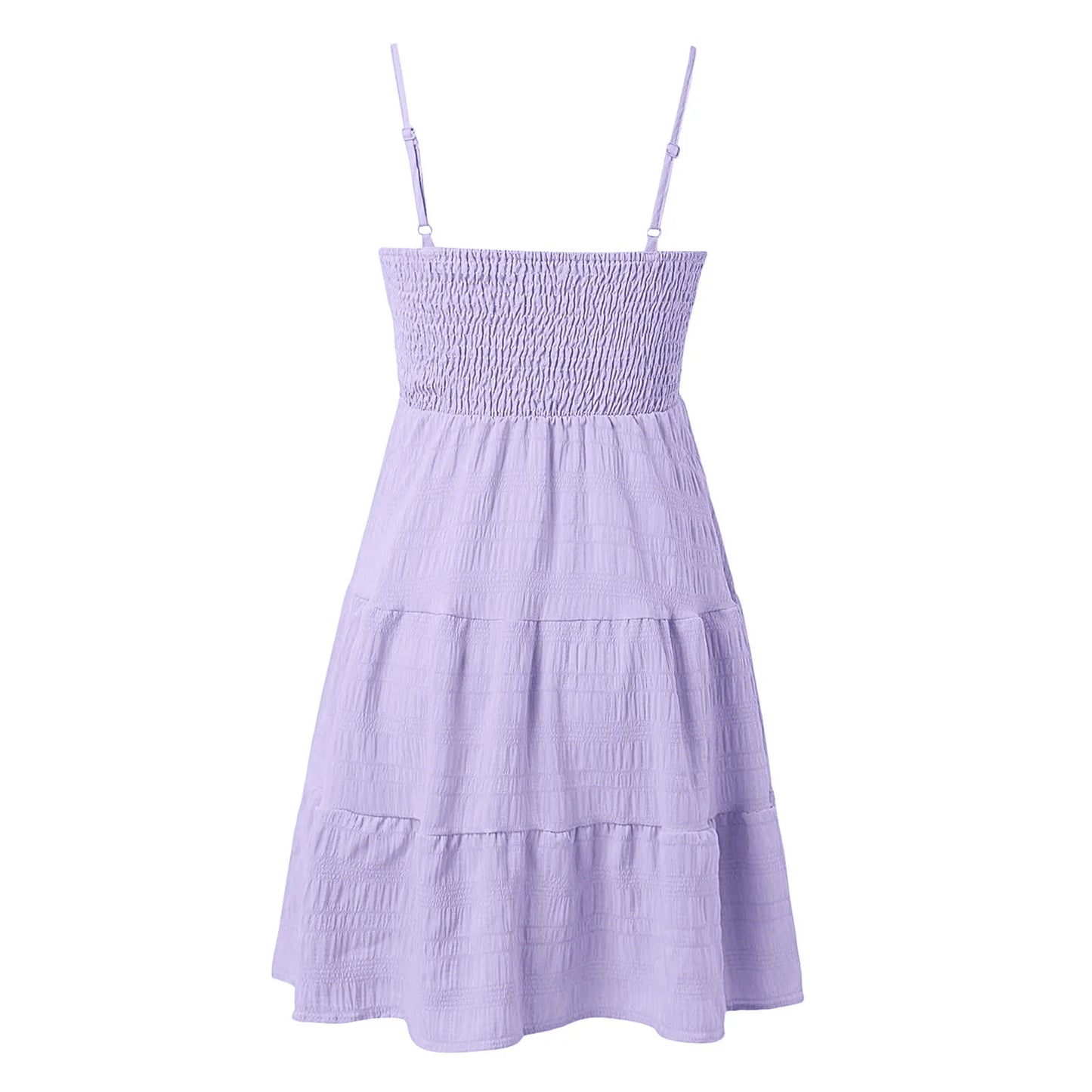 Women Strapless Backless Slip Mini Dress Sexy Lady High Elastic Waist Solid Purple Ruffle Party Dresses AXEWMFS-AXR305