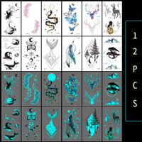 Luminous Temporary Tattoos Stickers UV Glow Fluorescent in the Dark For Body Face Tattoo Stickers Party Accessorie Props