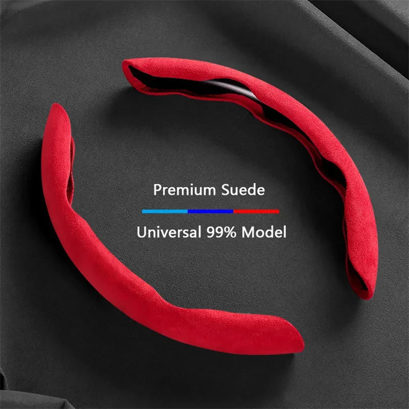 38Cm Universal Suede Car Steering Wheel Cover. Beautiful reflecting steering Covers, Non-Slip, car interior Modifications.
